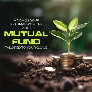 Image depicting a growing plant sprouting from a stack of coins, representing financial growth through mutual funds.
