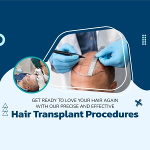 Hair transplant surgery with a doctor marking the recipient area on a patient's head.
