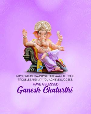 Image of Lord Ganesha with a blessing message for Ganesh Chaturthi