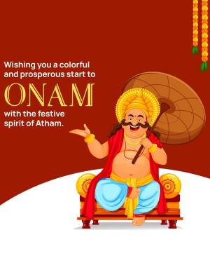 Illustration of Lord Krishna celebrating Onam
