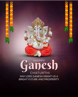 Ganesh Chaturthi greeting with Lord Ganesha image