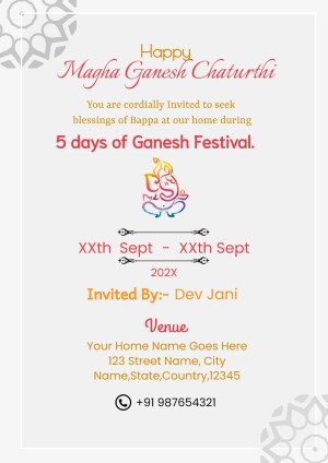 Happy Magha Ganesh Chaturthi Invitation Promotional Banner For Threads