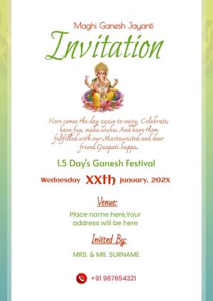 Maghi Ganesh Jayanti Invitation Poster For Snapchat