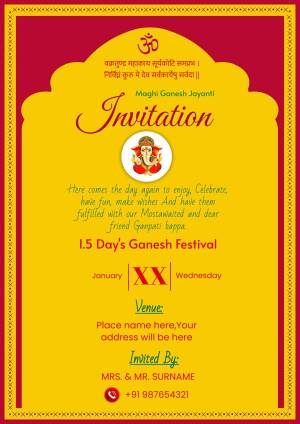 Maghi Ganesh Jayanti Invitation Banner For Snapchat