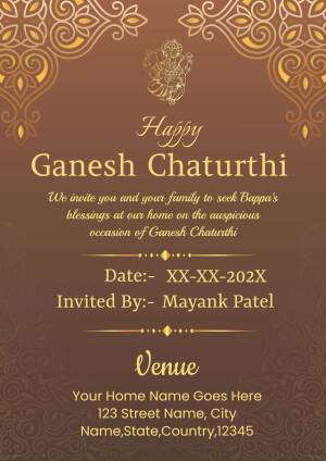 Ganesh Chaturthi Invitation Card Branding Post For WhatsApp