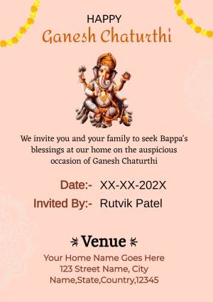 Happy Ganesh Chaturthi Invitation Post For LinkedIn