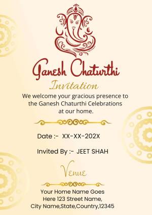 Ganesh Chaturthi Invitation Promotional Banner For Instagram