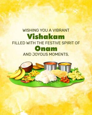 Festive image wishing a vibrant Vishu and joyous Onam
