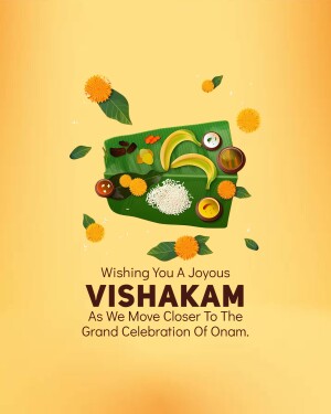 Onam Sadhya spread with Vishakam wishes