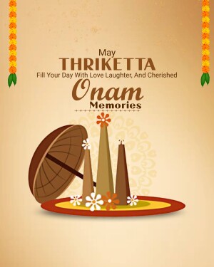 Onam festival greeting with traditional elements