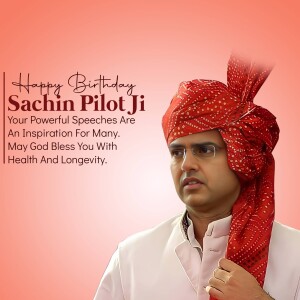 Sachin Pilot wearing a traditional Rajasthani turban