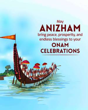 Illustration of a traditional Kerala boat race for Onam festival