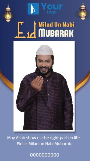 Eid Milad Un Nabi greeting with a man in traditional attire