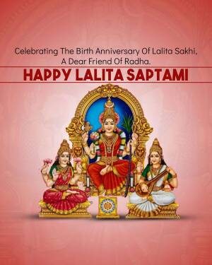 Image depicting Goddess Lalita Sakhi and companions celebrating Lalita Saptami