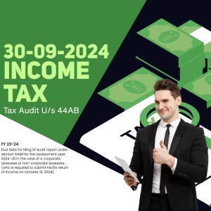 Image depicting a man in a suit with a deadline for income tax audit under section 44AB.