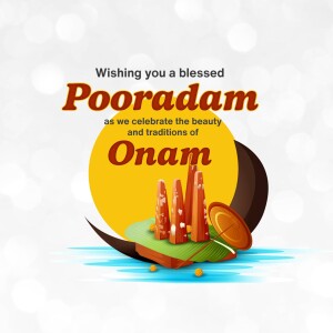 Blessed Pooradam Onam Greeting Poster For Threads