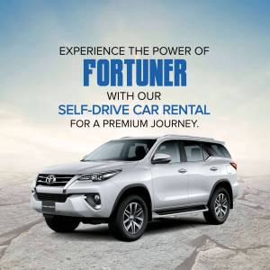Silver Toyota Fortuner car available for self-drive rental