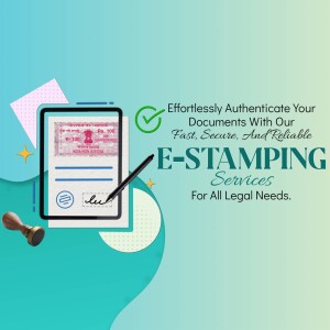 Image depicting e-stamping services with a digital stamp on a document.