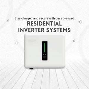 White residential inverter system with a green power indicator