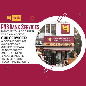 PNB Bank branch with services listed