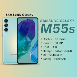 Samsung Galaxy M55s smartphone with specifications