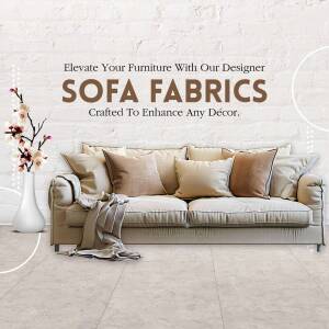 Elegant sofa with designer fabrics in a modern living room setting