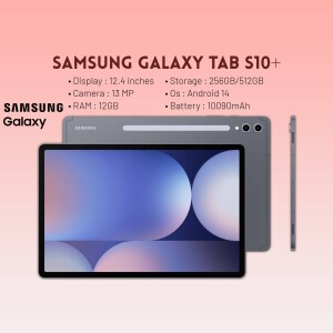 Image of Samsung Galaxy Tab S10+ tablet with specifications.
