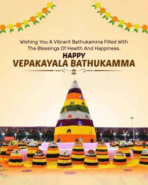 Bathukamma floral arrangement with festive decorations