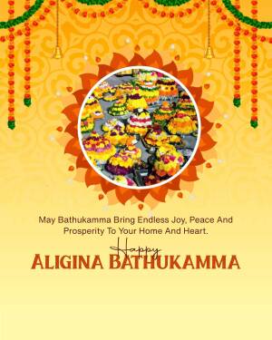 Bathukamma festival celebration with flower arrangements