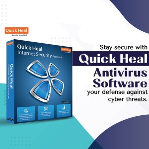 Quick Heal Internet Security Premium software box with a blue and purple background.