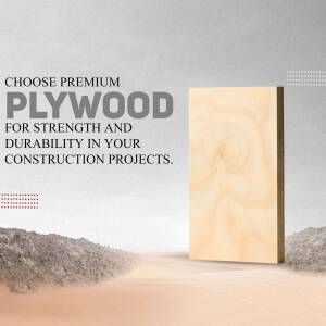 Image of a plywood sheet with text promoting its strength and durability.