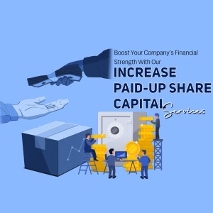 Illustration depicting financial growth and increasing paid-up share capital.