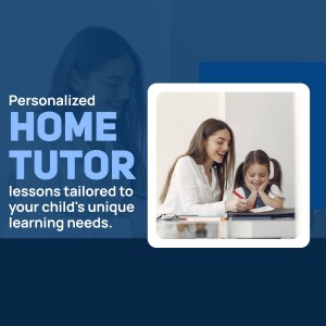 Woman tutoring a young girl at home