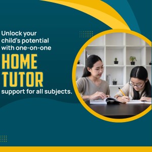 Image of a tutor helping a student with homework, promoting one-on-one home tutoring services.