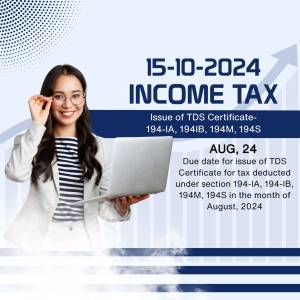 Woman with laptop and income tax deadline information