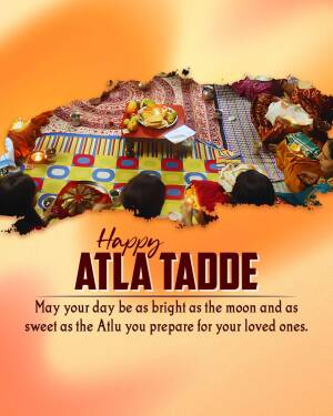 Image depicting a traditional Atla Tadde celebration with family and offerings.