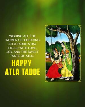Traditional Indian painting depicting women celebrating Atla Tadde festival.
