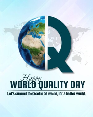 World Quality Day graphic with Earth and a large 'Q'