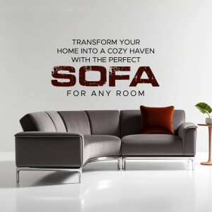 Modern gray sectional sofa in a minimalist living room