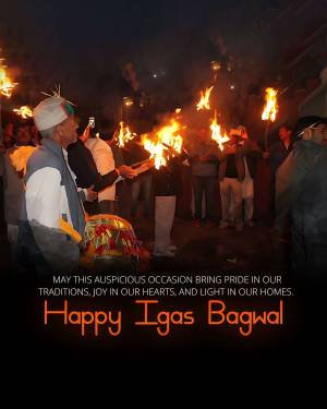 People celebrating Igas Bagwal with fire torches