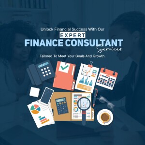 Image depicting financial consulting services with people, financial tools, and charts.