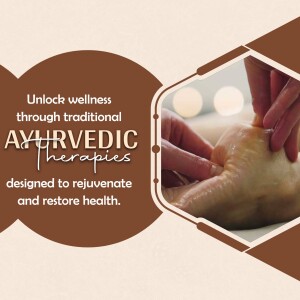 Close-up of hands performing an Ayurvedic oil treatment.
