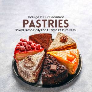 A plate filled with various slices of delicious pastries including chocolate cake, cheesecake, and fruit tarts.