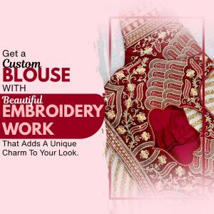 Close-up of a red blouse with intricate gold embroidery
