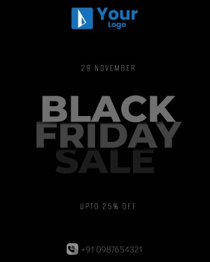 Black Friday Sale poster with text and logo