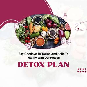 Image of a detox plan with fresh fruits, vegetables, and seeds.