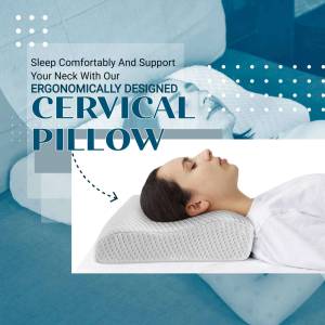 Woman sleeping comfortably on an ergonomic cervical pillow