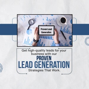 Image depicting lead generation with a person holding a phone over charts and graphs.