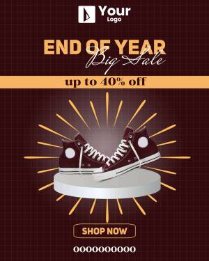 End Of Year Big Sale - Shoe Promotion Status Post For Instagram