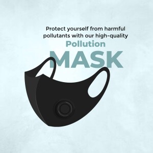 Black pollution mask with filter for protection against harmful pollutants